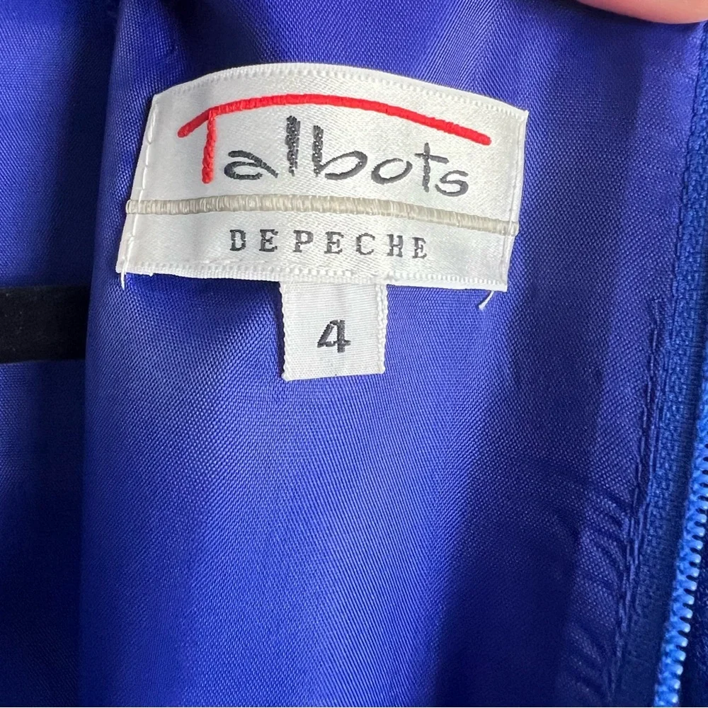 Vintage Talbots Depeche Embroidered Dress Size 4 - Picture 7 of 8